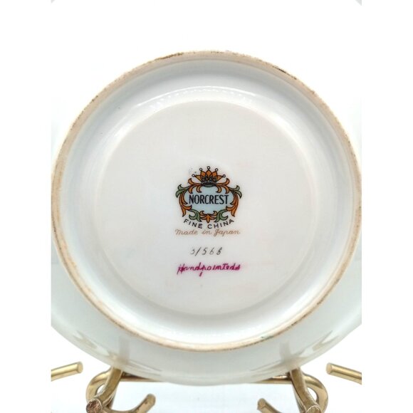 Norcrest Pine Cone Needles Hand painted Saucer Vintage 6 Inch Replacement 3/566 - Picture 8 of 12